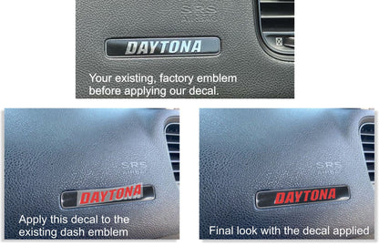 DAYTONA Dash Plaque Emblem Lettering Overlay Decal - 17 - 23 Charger - Speedlogix