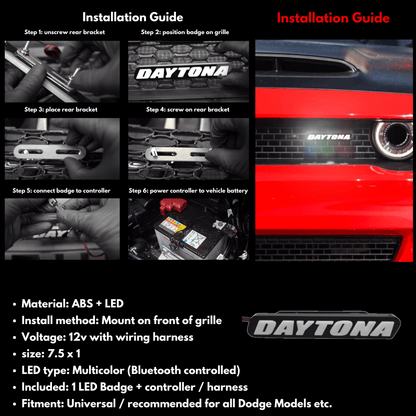 Daytona LED Badge: (Multicolor Flow) - Speedlogix