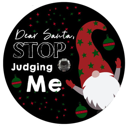 Dear Santa, Stop Judging Me Christmas Gnome Bronco Spare Tire Cover - Speedlogix
