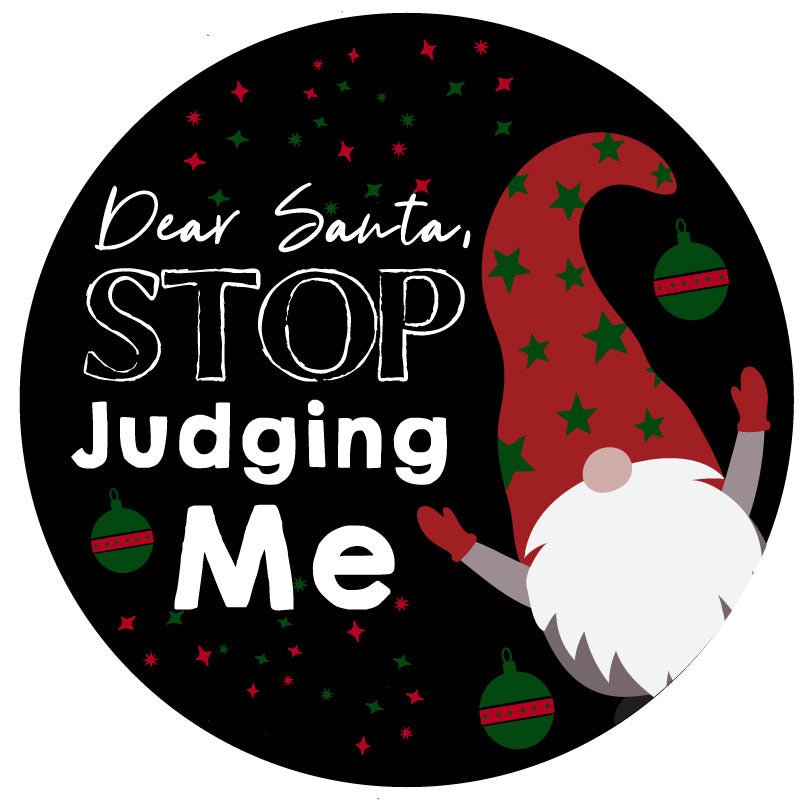 Dear Santa, Stop Judging Me Christmas Gnome Bronco Spare Tire Cover - Speedlogix