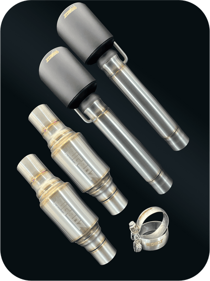 DeepRev Axleback Kit ( Brushed Satin Finish Mufflers) for 2015 - 2023 V8 Dodge Charger - Speedlogix