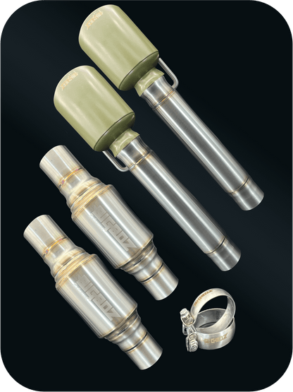 DeepRev Axleback Kit ( Brushed Satin Finish Mufflers) for 2015 - 2023 V8 Dodge Charger - Speedlogix