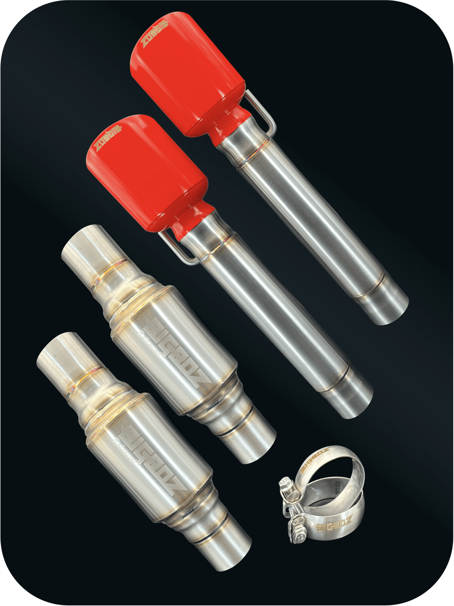 DeepRev Axleback Kit ( Brushed Satin Finish Mufflers) for 2015 - 2023 V8 Dodge Charger - Speedlogix