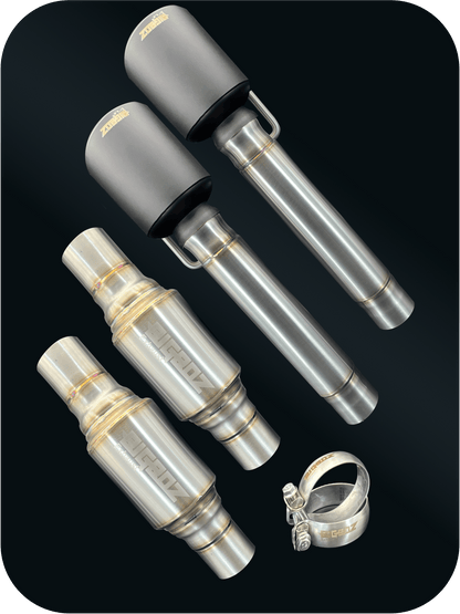 DeepRev Axleback Kit ( Brushed Satin Finish Mufflers) for 2015 - 2023 V8 Dodge Charger - Speedlogix