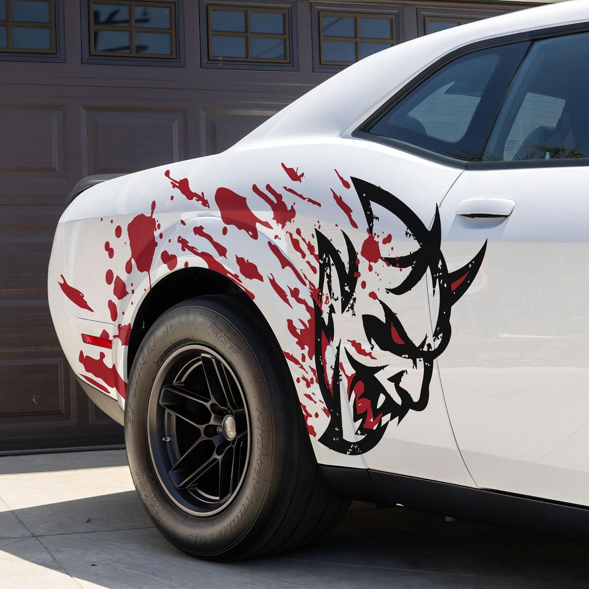 Demon Decal Sticker for Dodge Challenger SRT. Blood Splatter Car Decal. 6994 - Speedlogix