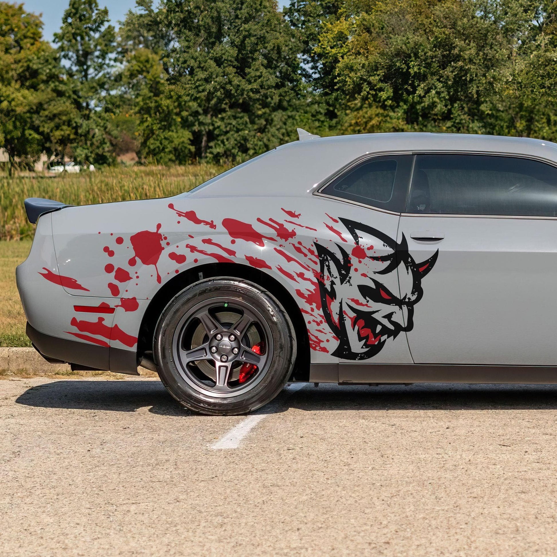 Demon Decal Sticker for Dodge Challenger SRT. Blood Splatter Car Decal. 6994 - Speedlogix