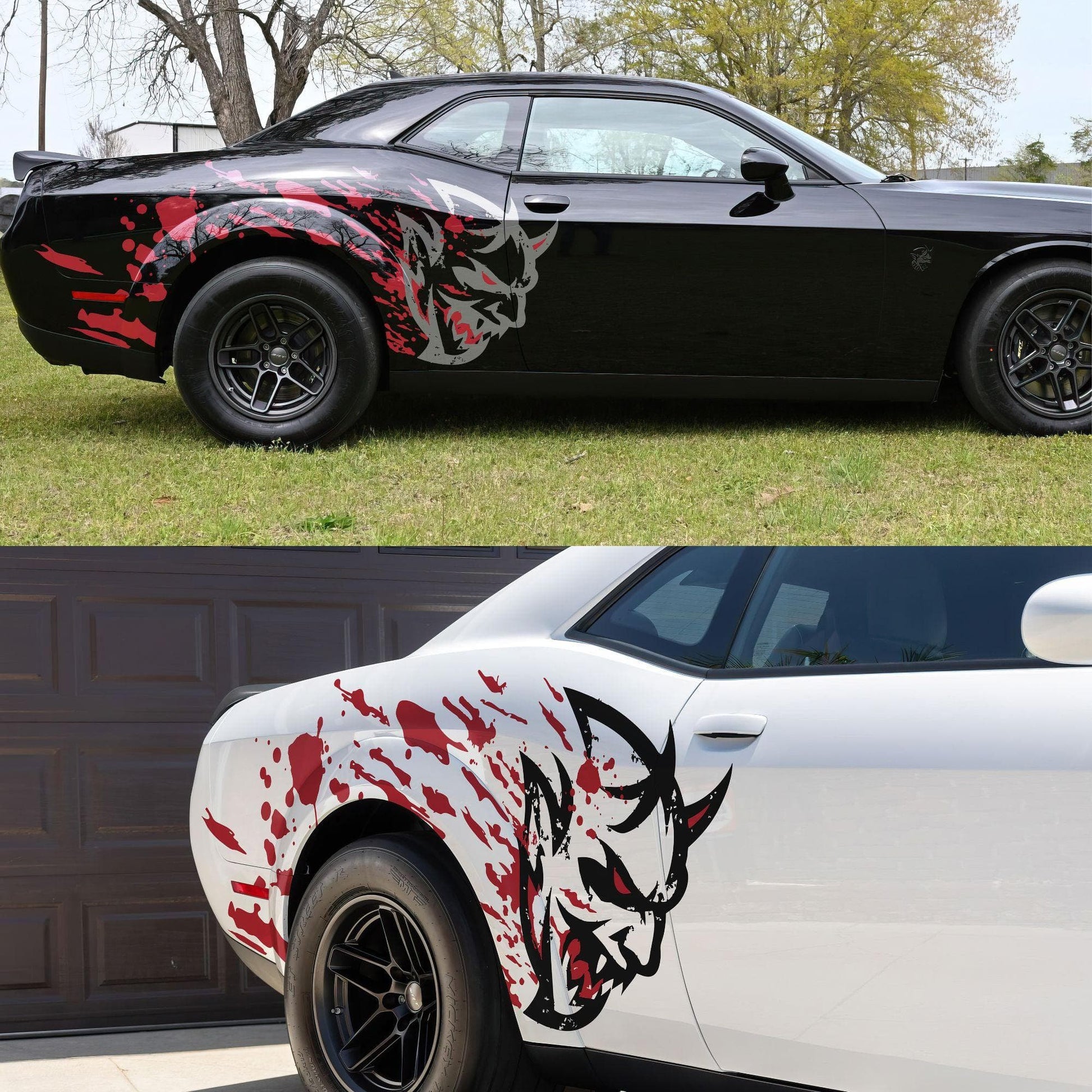 Demon Decal Sticker for Dodge Challenger SRT. Blood Splatter Car Decal. 6994 - Speedlogix