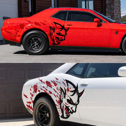 Demon Decal Sticker for Dodge Challenger SRT. Blood Splatter Car Decal. 6994 - Speedlogix