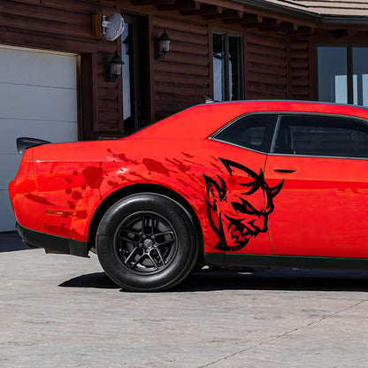 Demon Decal Sticker for Dodge Challenger SRT. Blood Splatter Car Decal. 6994 - Speedlogix
