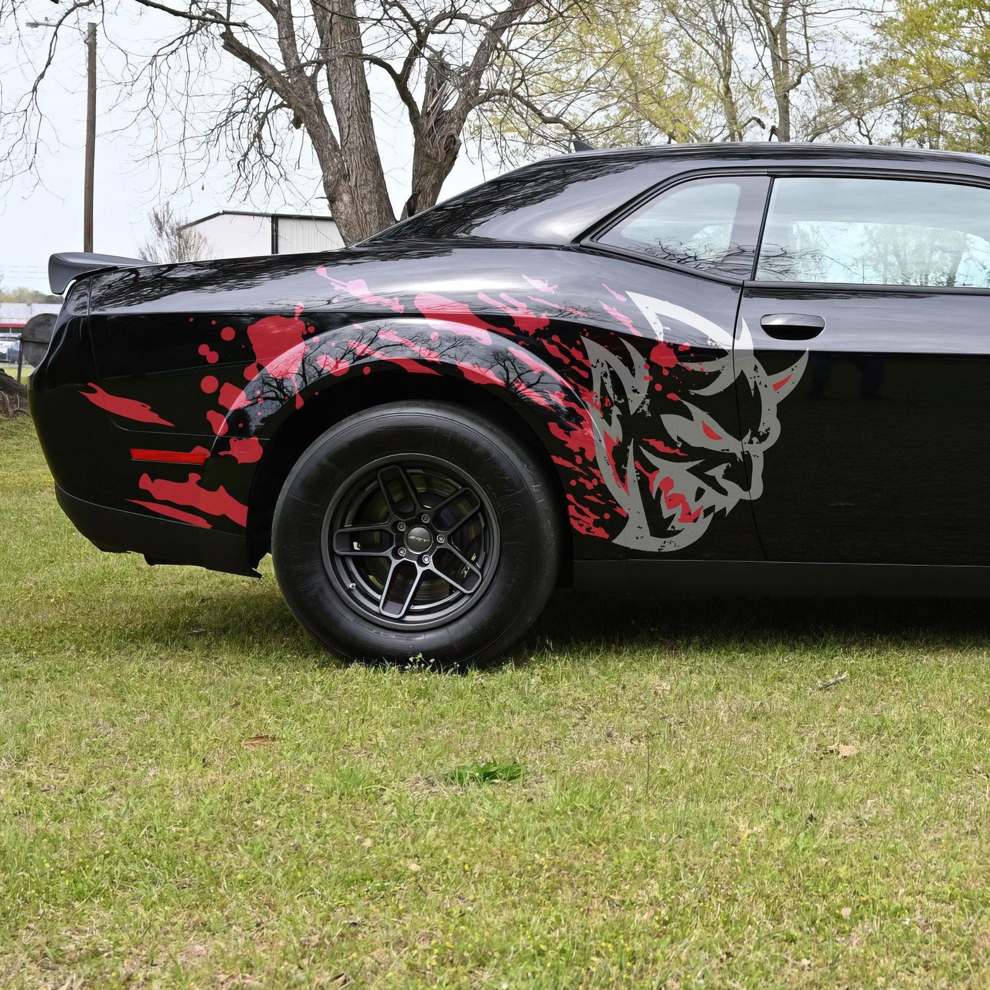 Demon Decal Sticker for Dodge Challenger SRT. Blood Splatter Car Decal. 6994 - Speedlogix
