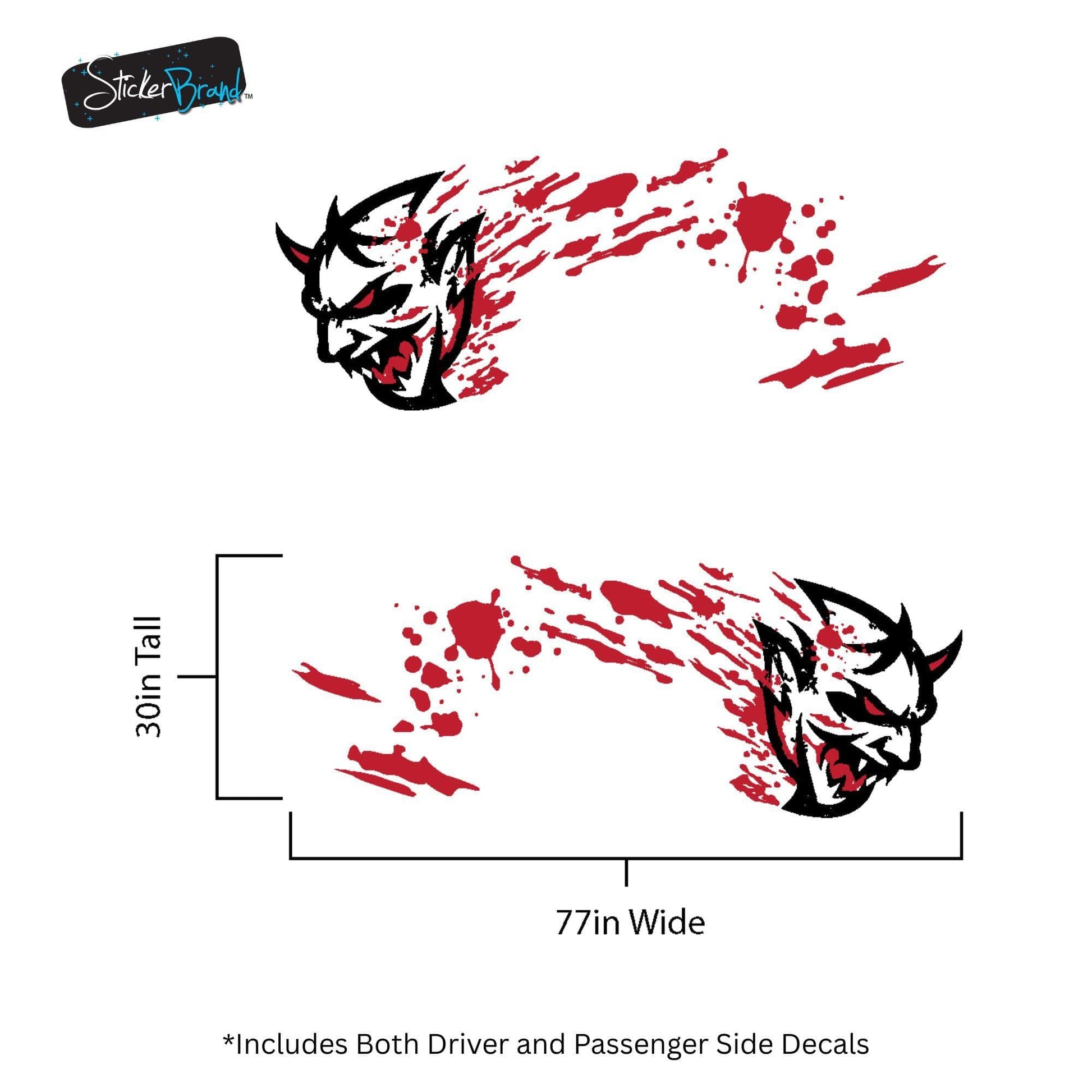 Demon Decal Sticker for Dodge Challenger SRT. Blood Splatter Car Decal. 6994 - Speedlogix