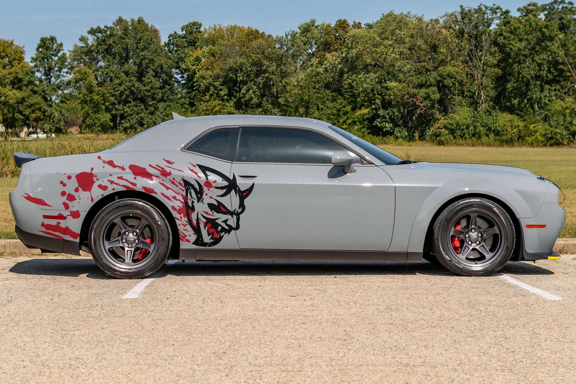 Demon Decal Sticker for Dodge Challenger SRT. Blood Splatter Car Decal. 6994 - Speedlogix