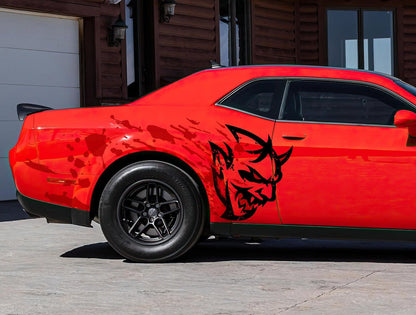 Demon Decal Sticker for Dodge Challenger SRT. Blood Splatter Car Decal. 6994 - Speedlogix