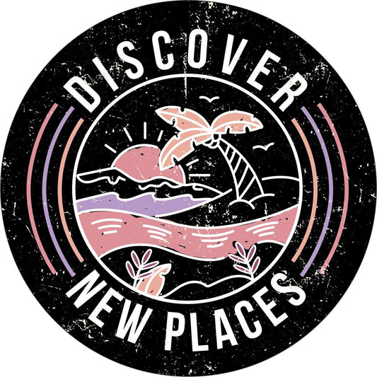 Discover New Places Retro Beach Spare Tire Cover - Speedlogix