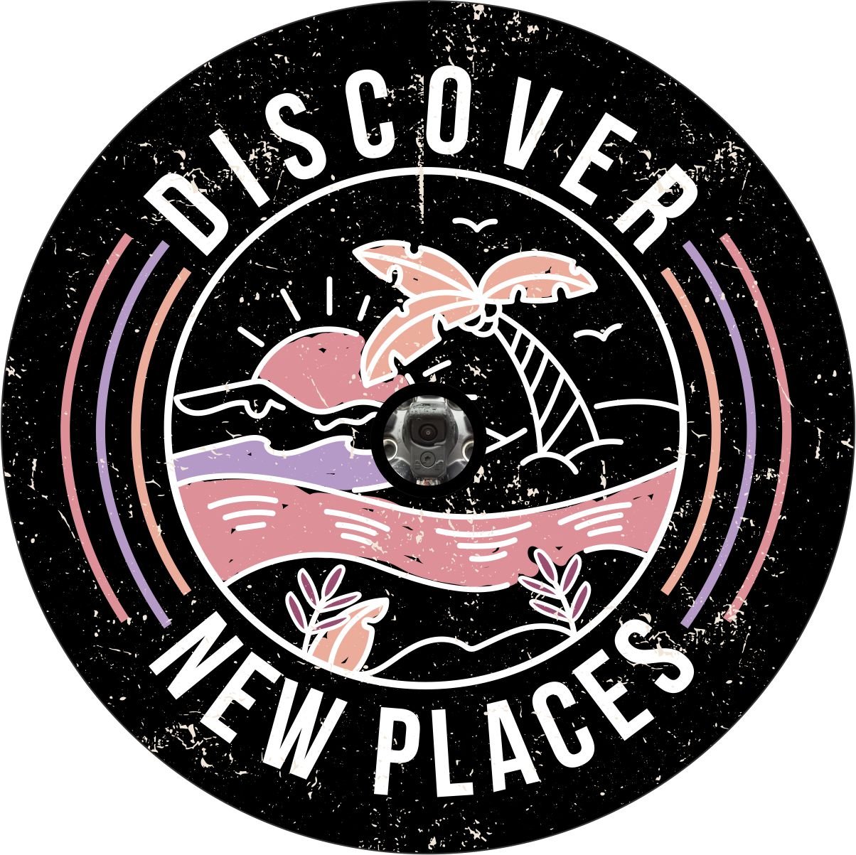 Discover New Places Retro Beach Spare Tire Cover - Speedlogix