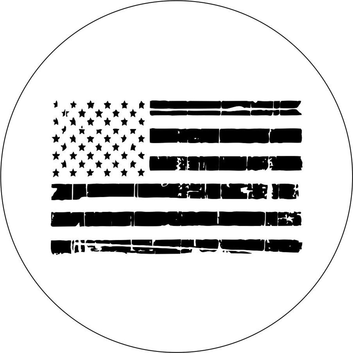 Distressed American Flag Bronco Spare Tire Cover - Speedlogix