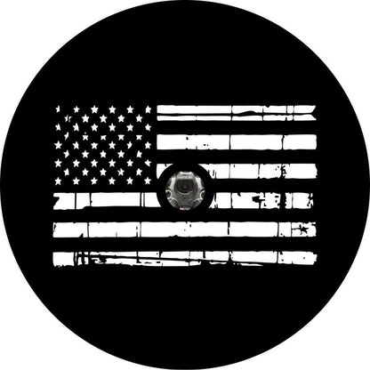 Distressed American Flag Bronco Spare Tire Cover - Speedlogix