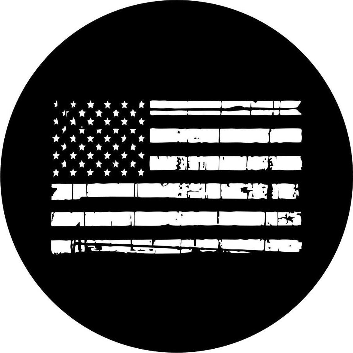 Distressed American Flag Bronco Spare Tire Cover - Speedlogix