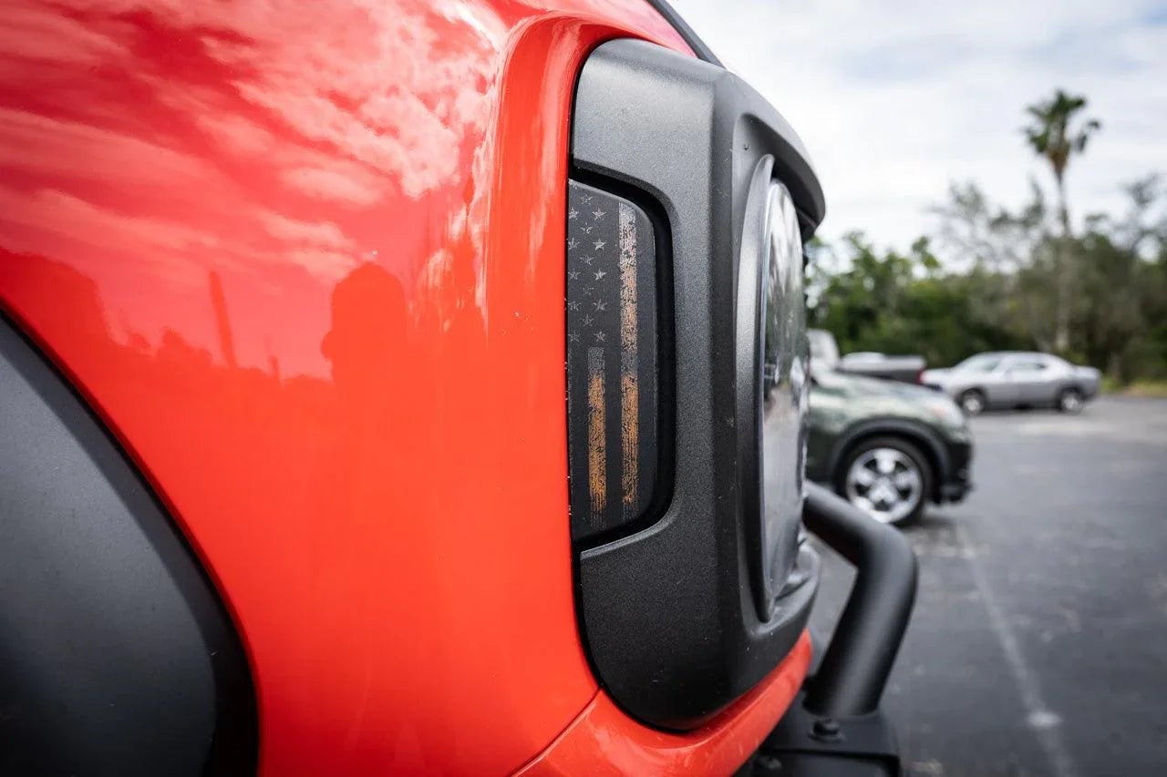 Distressed American Flag Sidemarker Overlays - 2021+ Bronco (ALL) - Speedlogix