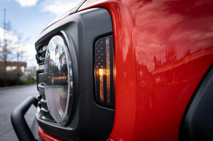 Distressed American Flag Sidemarker Overlays - 2021+ Bronco (ALL) - Speedlogix