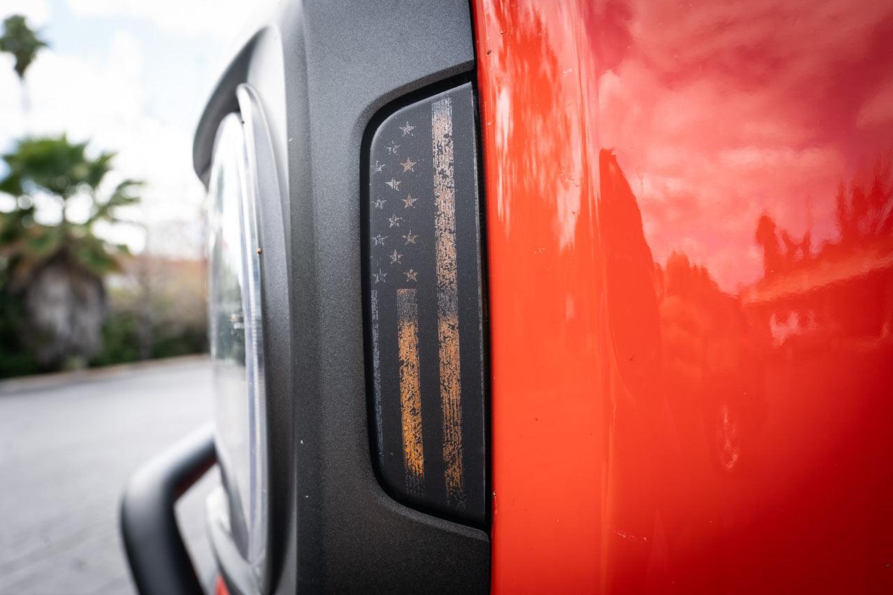 Distressed American Flag Sidemarker Overlays - 2021+ Bronco (ALL) - Speedlogix