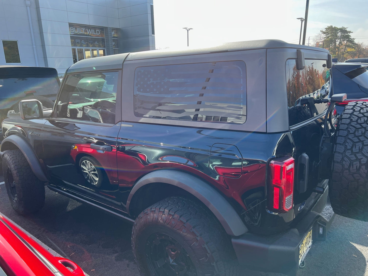 Distressed American Flag Window Decals for the 2021 - 2025 2 Door Ford Bronco (x2) - Speedlogix