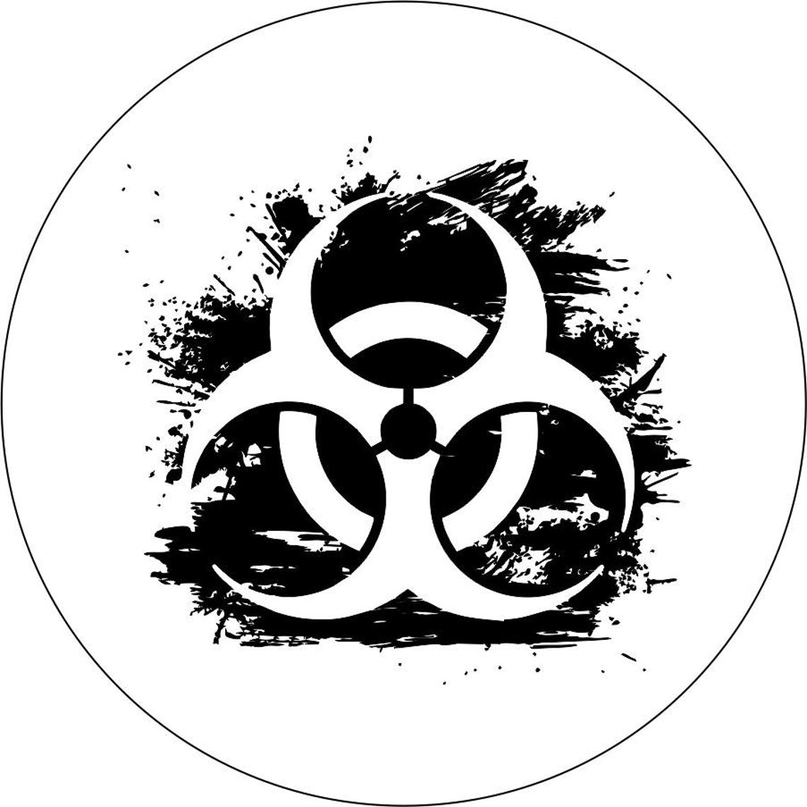 Distressed Biohazard Symbol Bronco Spare Tire Cover - Speedlogix