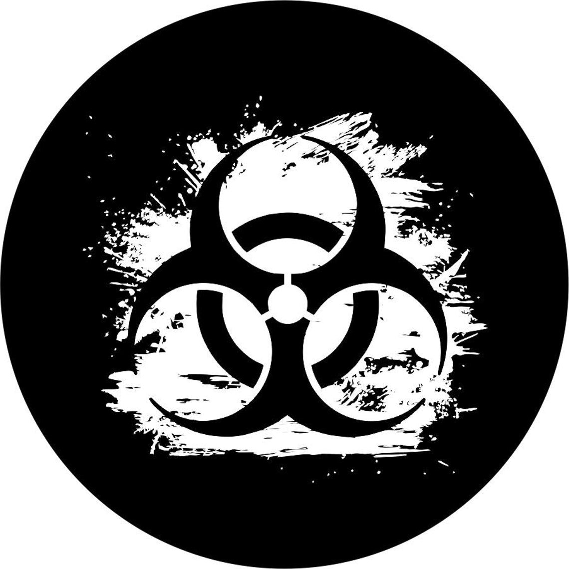Distressed Biohazard Symbol Bronco Spare Tire Cover - Speedlogix