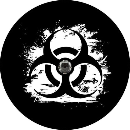Distressed Biohazard Symbol Bronco Spare Tire Cover - Speedlogix