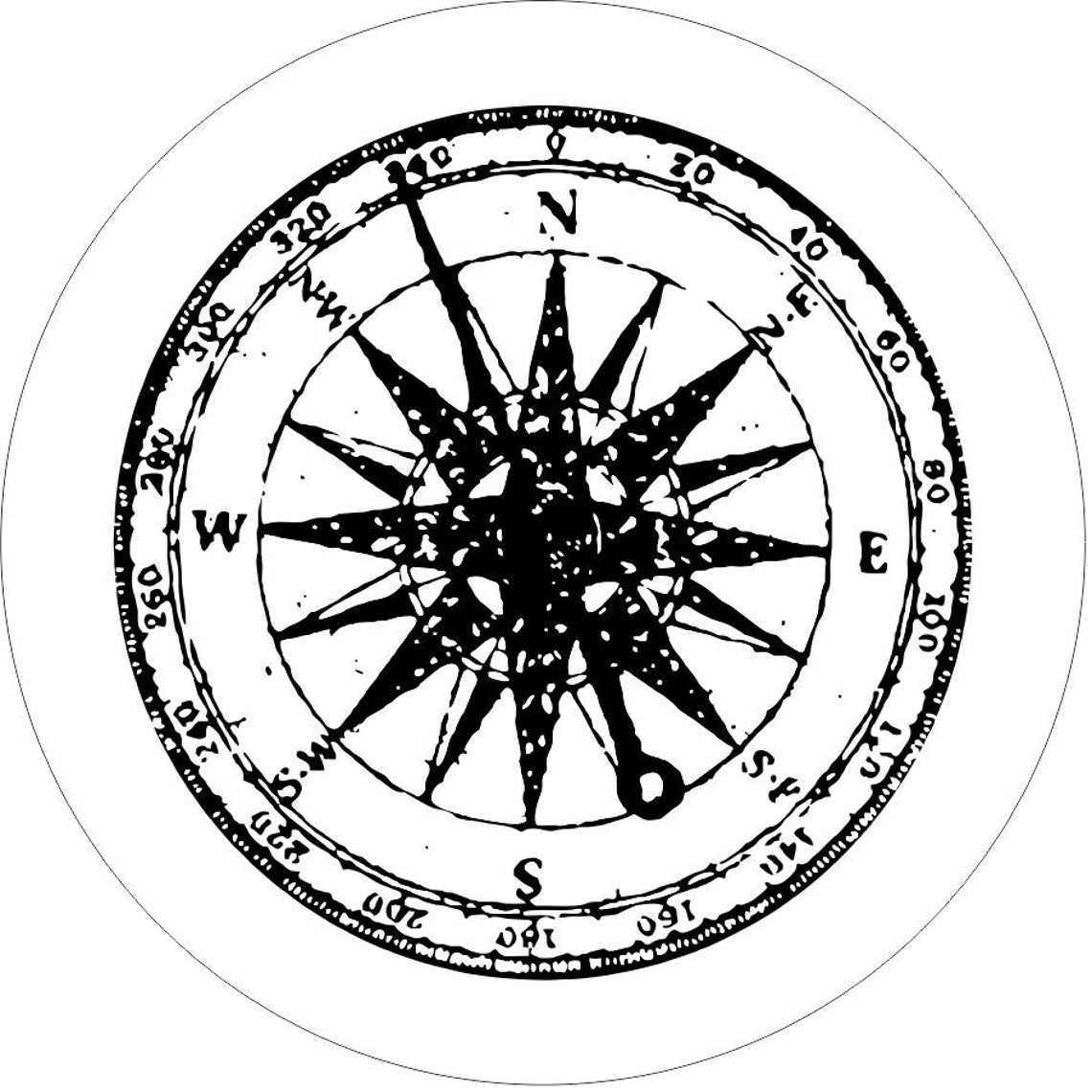 Distressed Detailed Compass Bronco Spare Tire Cover - Speedlogix