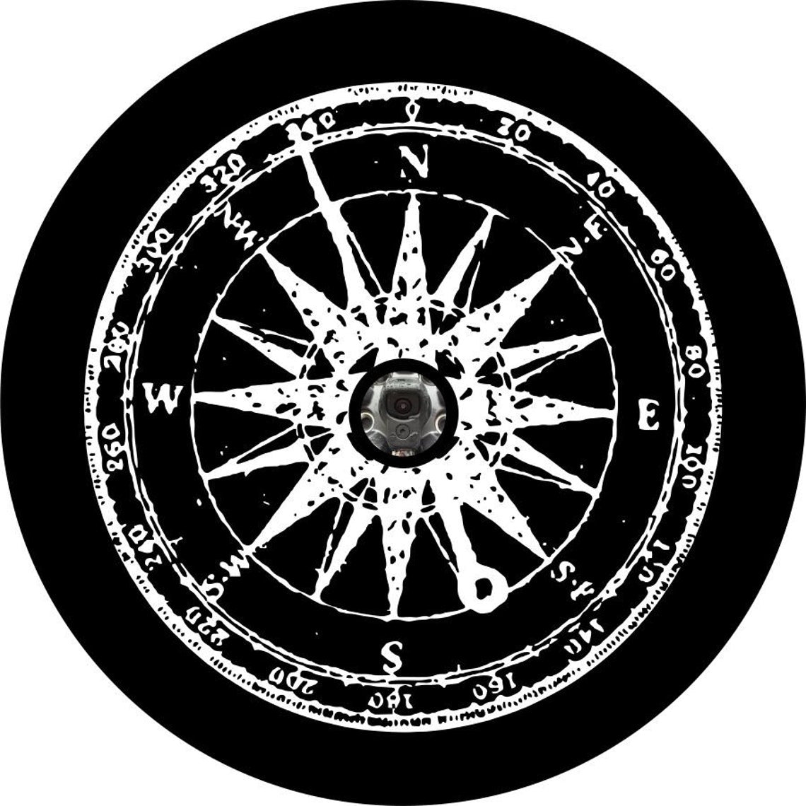 Distressed Detailed Compass Bronco Spare Tire Cover - Speedlogix
