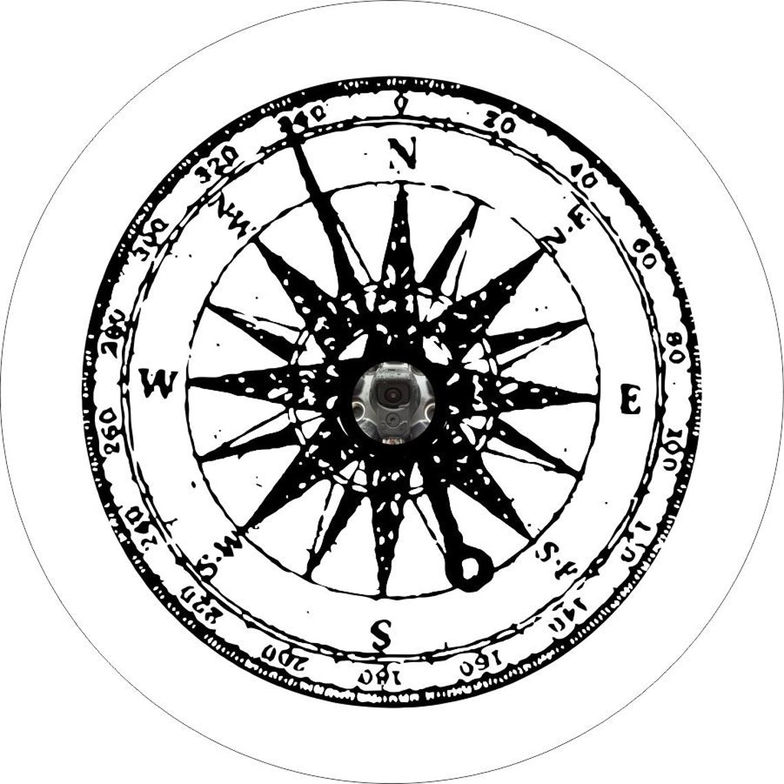 Distressed Detailed Compass Bronco Spare Tire Cover - Speedlogix