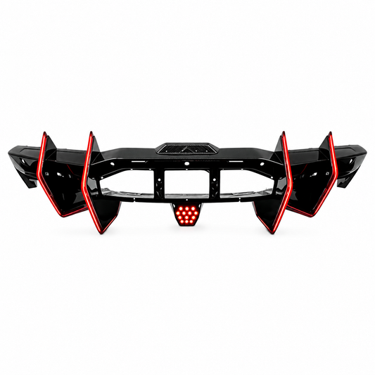Aggressive Dry Carbon LED Bumper Diffuser for Lamborghini Revuelto SV