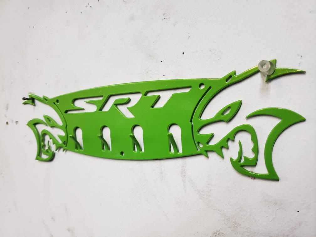 Dodge 30" SRT Scat Pack Towel, Coat, and Hat Rack – Steel Wall Organizer - Speedlogix