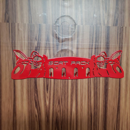 Dodge 30" SRT Scat Pack Towel, Coat, and Hat Rack – Steel Wall Organizer - Speedlogix