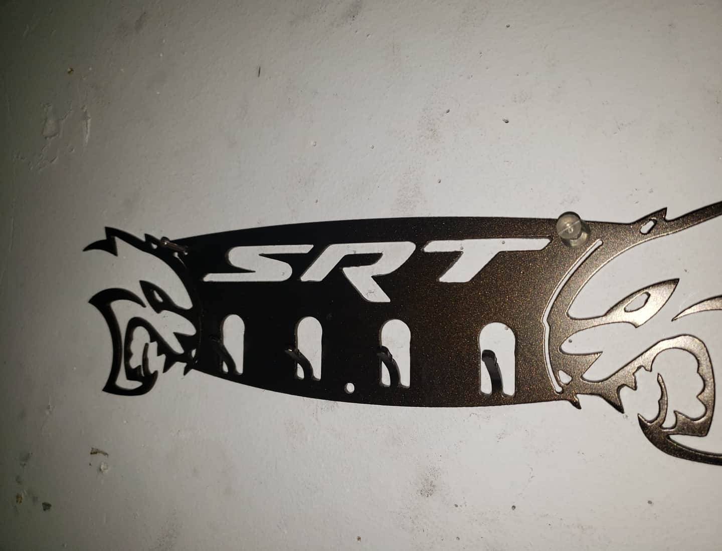 Dodge 30" SRT Scat Pack Towel, Coat, and Hat Rack – Steel Wall Organizer - Speedlogix