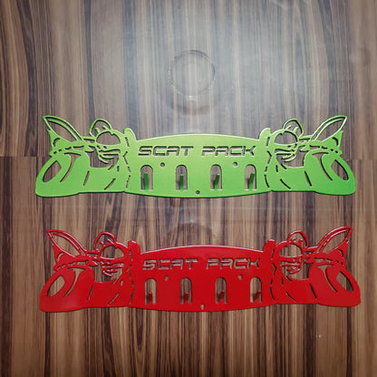 Dodge 30" SRT Scat Pack Towel, Coat, and Hat Rack – Steel Wall Organizer - Speedlogix