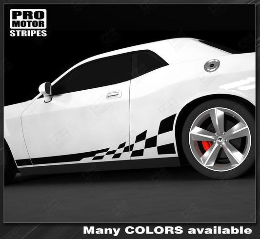 Dodge Challenger 2008 - 2023 Checkered Rocker Side Stripes - Speedlogix