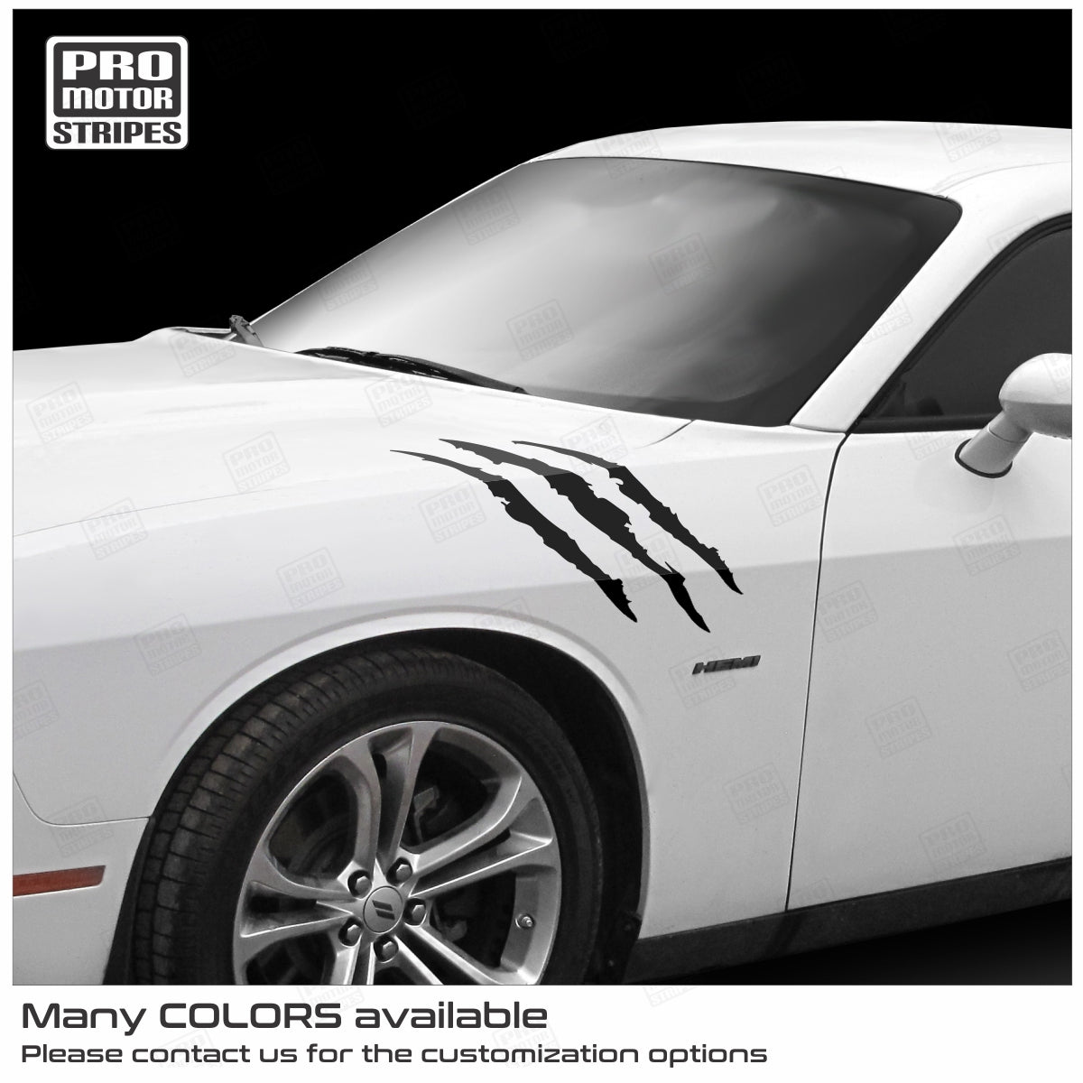Dodge Challenger 2008 - 2023 Fender Claw Marks Rips Stripes Decals - Speedlogix