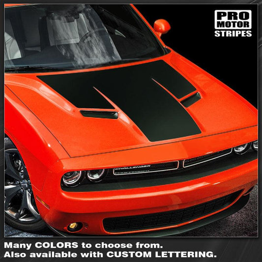Dodge Challenger 2008 - 2023 Hood Blackout T - Stripe Decal - Speedlogix