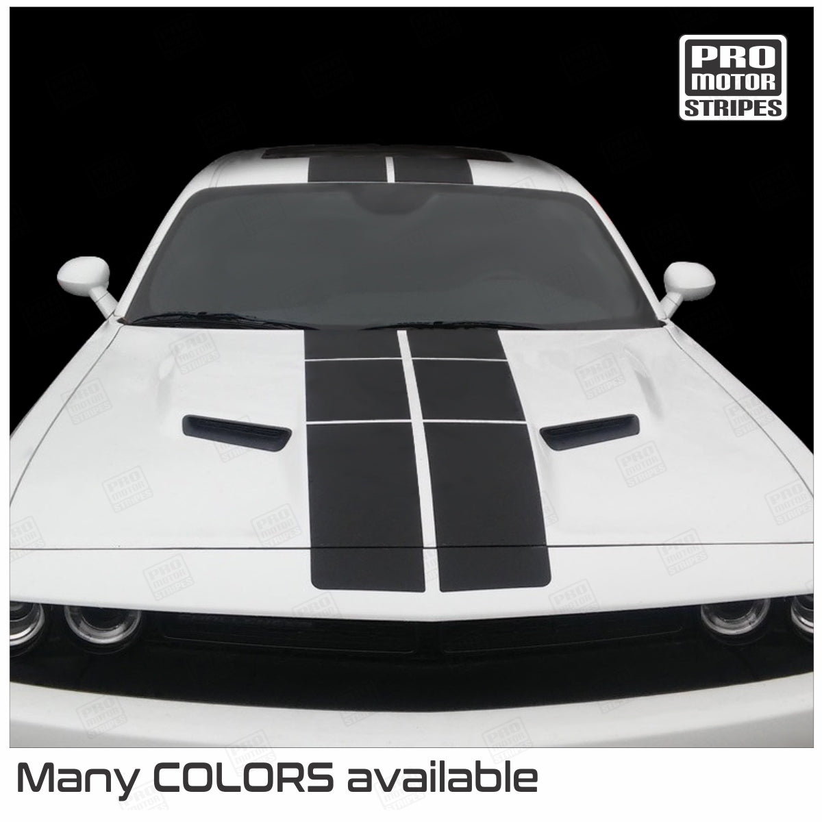 Dodge Challenger 2008 - 2023 Pulse Rally Top Strobe Stripes Decals - Speedlogix