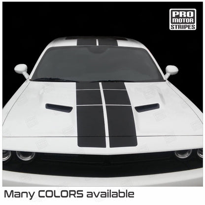 Dodge Challenger 2008 - 2023 Pulse Rally Top Strobe Stripes Decals - Speedlogix