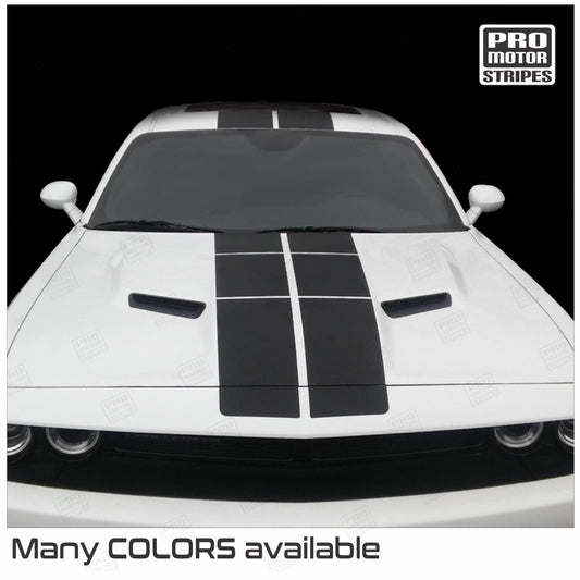 Dodge Challenger 2008 - 2023 Pulse Rally Top Strobe Stripes Decals - Speedlogix