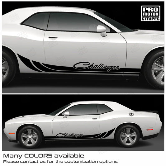 Dodge Challenger 2008 - 2023 Rocker Panel Side Accent Stripes Decals - Speedlogix