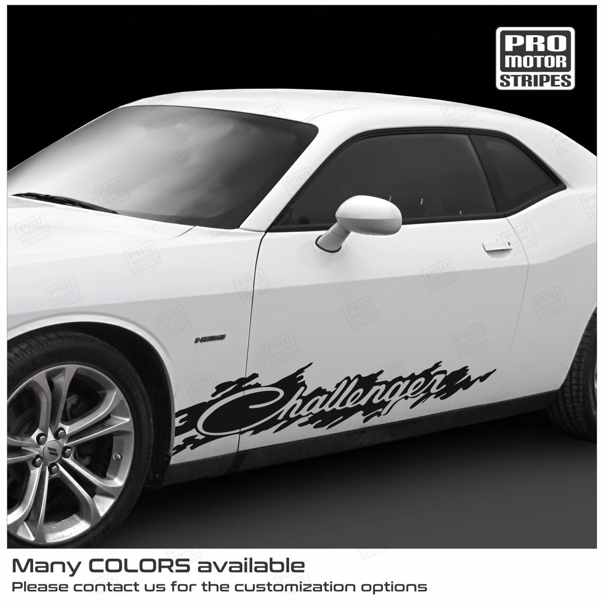 Dodge Challenger 2008 - 2023 Side Mud Splash Accent Stripes Decals - Speedlogix