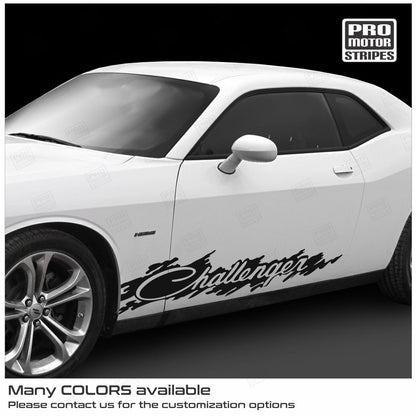 Dodge Challenger 2008 - 2023 Side Mud Splash Accent Stripes Decals - Speedlogix