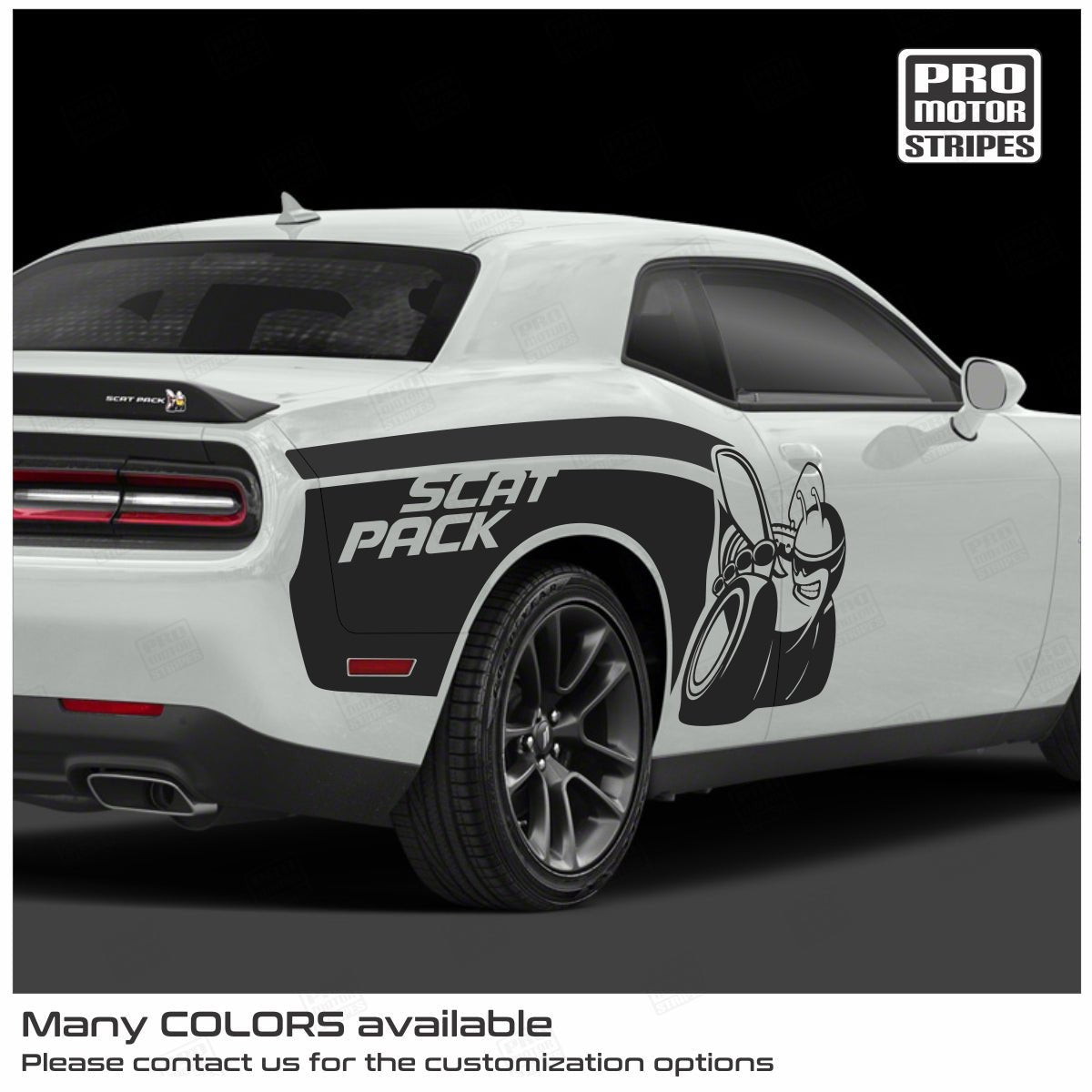 Dodge Challenger 2008 - 2023 Side Scat Pack Bee Stripes Decals - Speedlogix