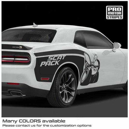 Dodge Challenger 2008 - 2023 Side Scat Pack Bee Stripes Decals - Speedlogix