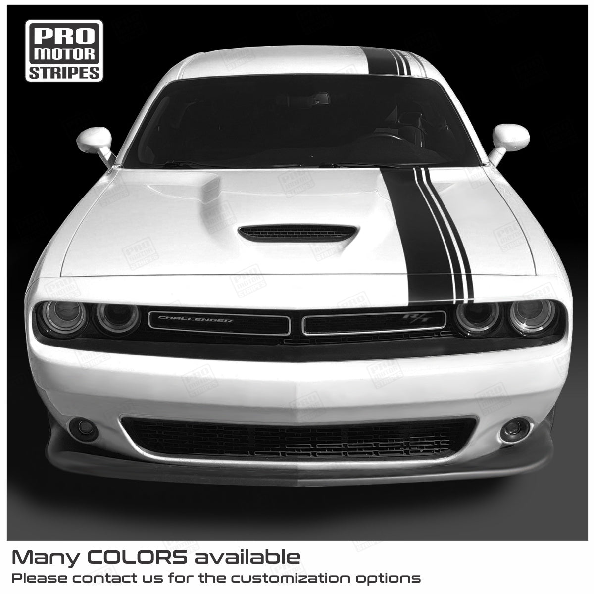 Dodge Challenger 2008 - 2023 Top Strobe Offset Stripes - Speedlogix