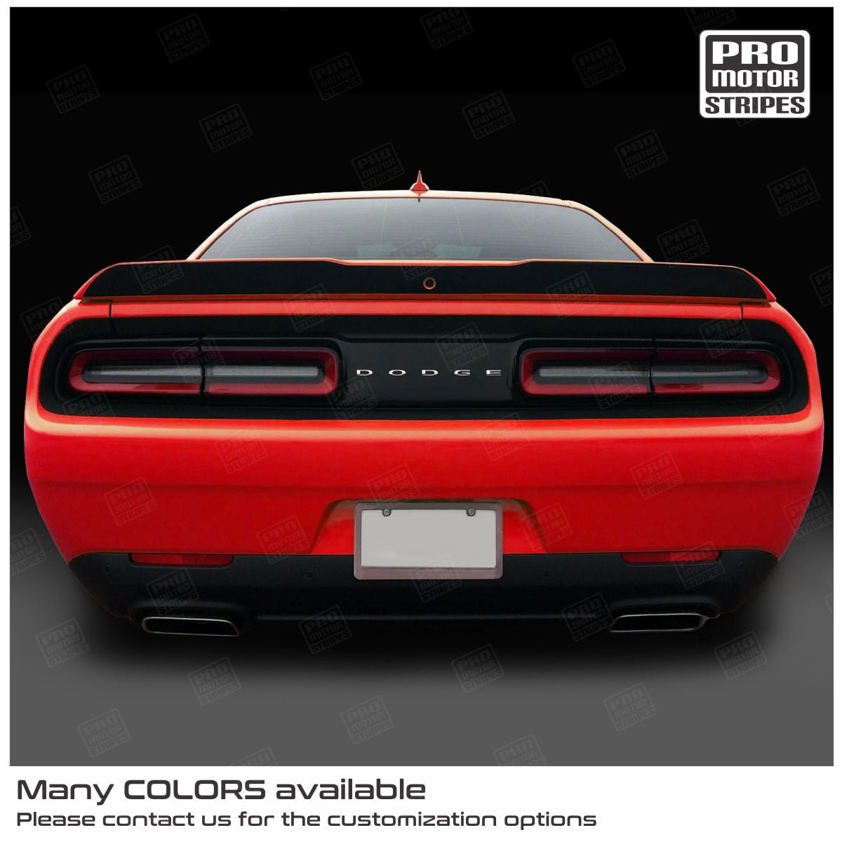 Dodge Challenger 2015 - 2023 Spoiler Rear Wing Blackout Stripe Decal - Speedlogix